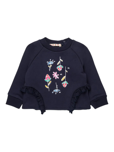  Marni Kids Floral-print Sweatshirt - Blue 