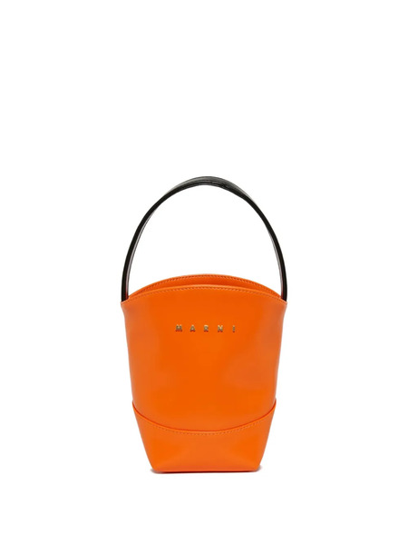  Marni Kids Flower Basket Top Handle Shoulder Bag - Orange 