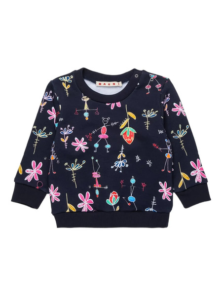  Marni Kids Flower-print Sweatshirt - Blue 