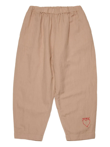  Marni Kids Heart-embroidered Trousers - Neutrals 