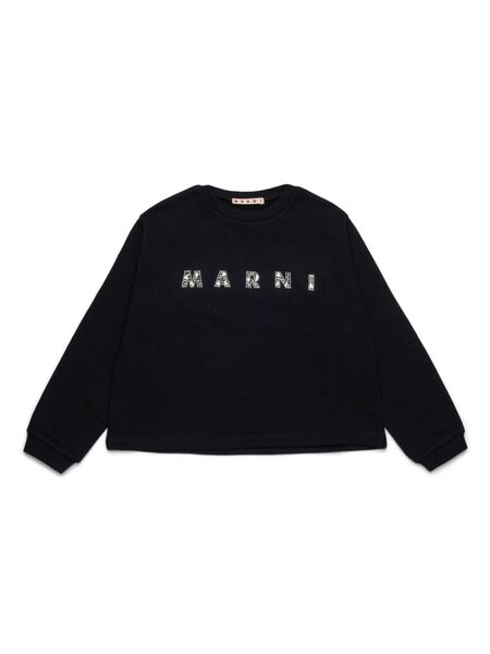 Marni Kids Logo-appliqué Sweatshirt - Black 