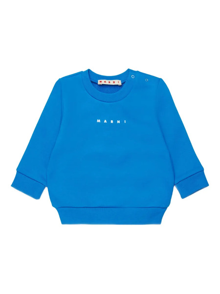  Marni Kids Logo Crew-neck Sweatshirt - Blue 