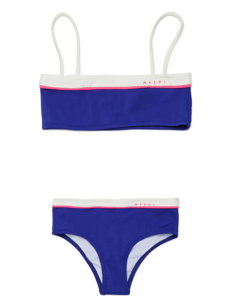  Marni Kids Logo-detail Bikini - Blue 