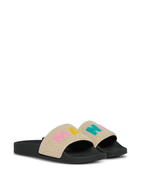  Marni Kids Logo-detail Slides - Neutrals 
