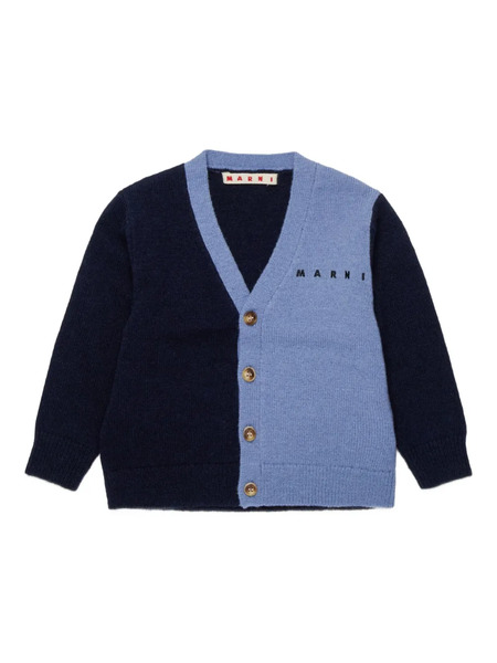  Marni Kids Logo-embroidered Cardigan - Blue 