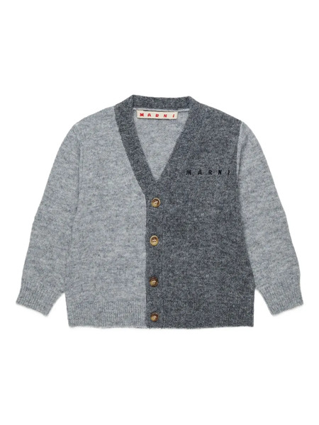  Marni Kids Logo-embroidered Cardigan - Grey 