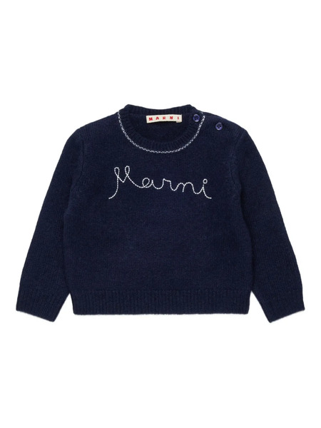  Marni Kids Logo-embroidered Jumper - Blue 
