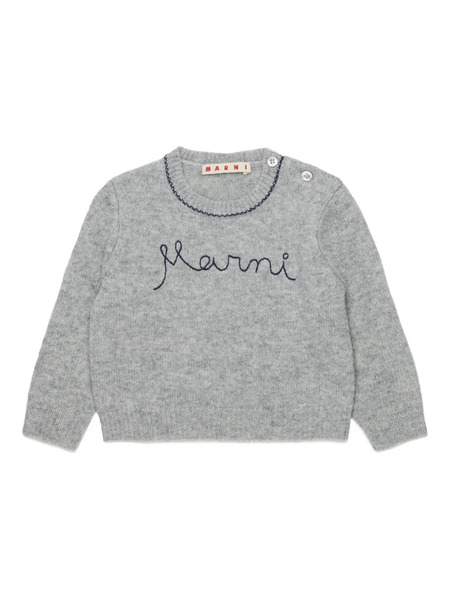  Marni Kids Logo-embroidered Jumper - Grey 
