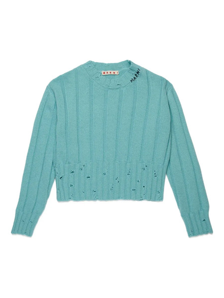  Marni Kids Logo-embroidered Sweater - Blue 
