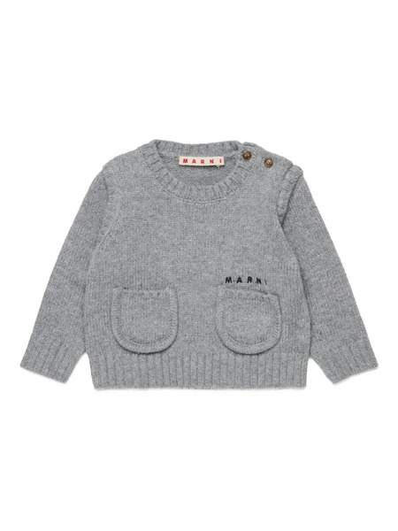  Marni Kids Logo-embroidered Sweater - Grey 