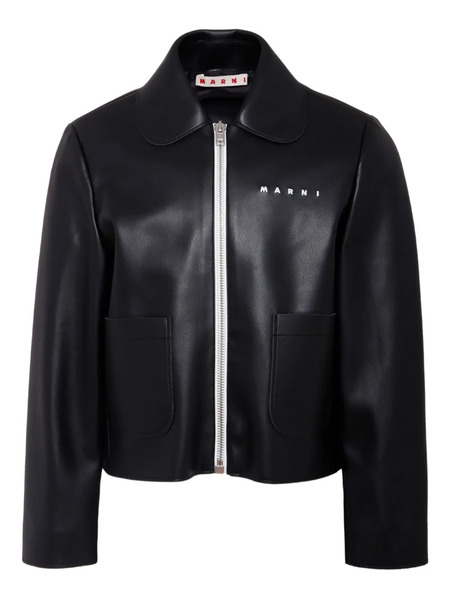  Marni Kids Logo-embroidered Zip-front Jacket - Black 