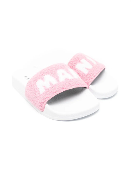  Marni Kids Logo-intarsia Slides - Pink 
