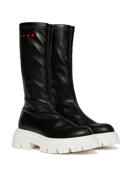  Marni Kids Logo-print Boots - Black 