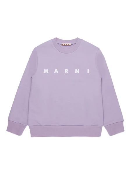  Marni Kids Logo-print Crew-neck Sweater - Purple 