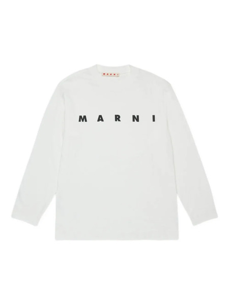  Marni Kids Logo-print Long-sleeve Top - White 