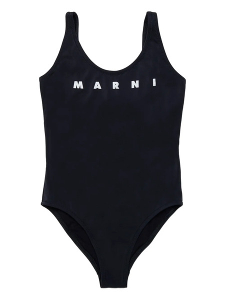  Marni Kids Logo-print Swimsuit - Black 