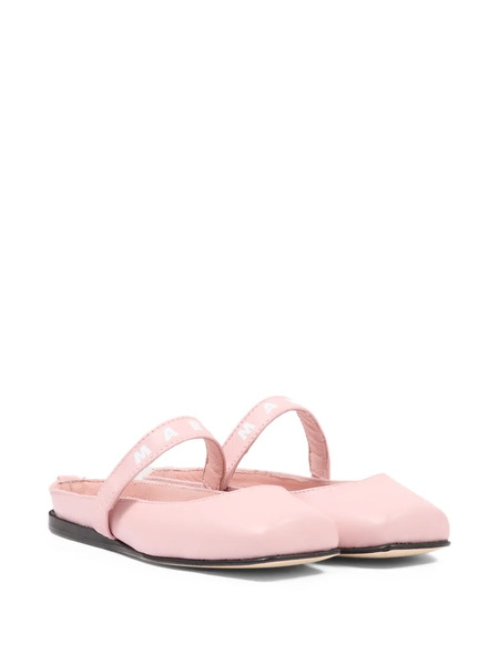  Marni Kids Logo-strap Ballet Shoes - Pink 