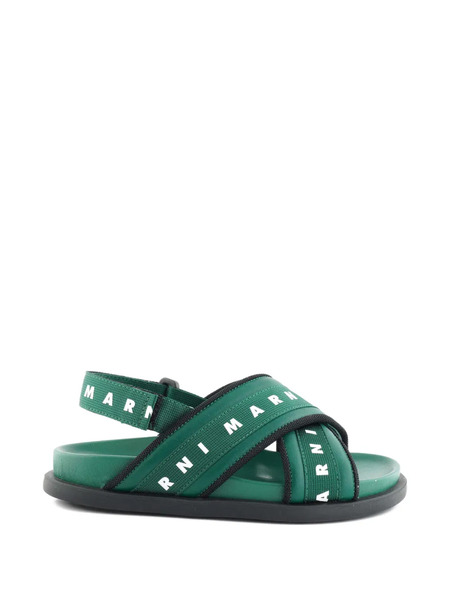  Marni Kids Logo Strap Sandals - Green 