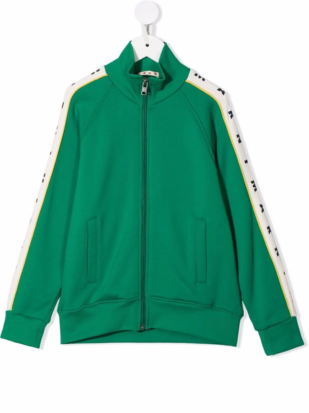  Marni Kids Logo-trim Bomber Jacket - Green 