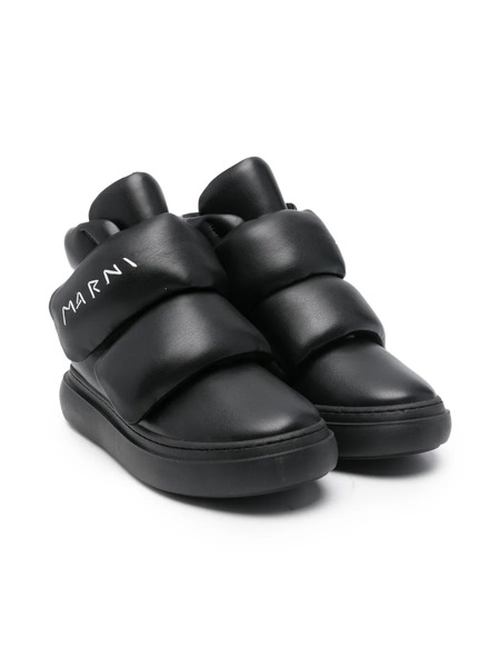  Marni Kids Padded Leather Sneakers - Black 