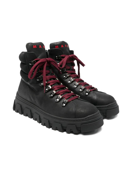  Marni Kids Panelled Lace-up Boots - Black 