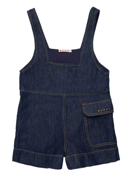  Marni Kids Pocket Sleeveless Dungarees - Blue 
