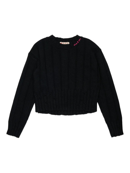  Marni Kids Ribbed Sweater - Black 