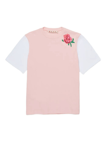  Marni Kids Sequin Rose T-shirt - Pink 