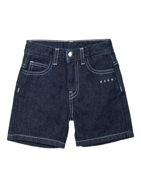  Marni Kids Stitching-detail Shorts - Blue 