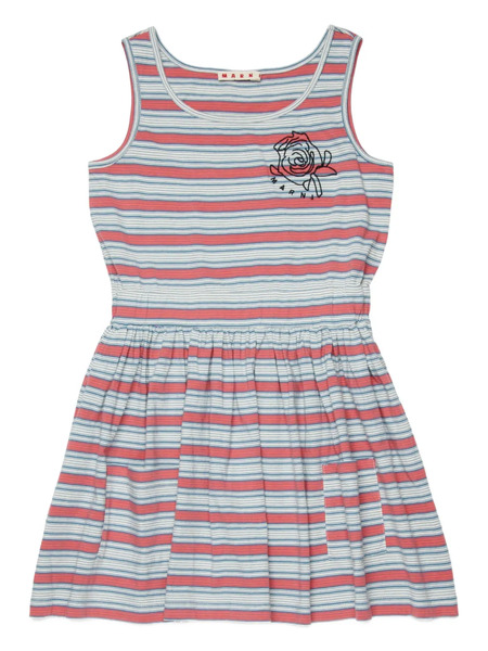  Marni Kids Striped-pattern Sleeveless Casual Dress - Red 