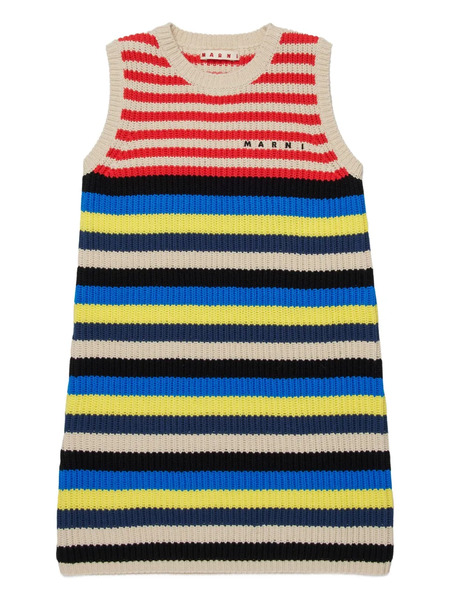  Marni Kids Striped Sleeveless Dress - Neutrals 