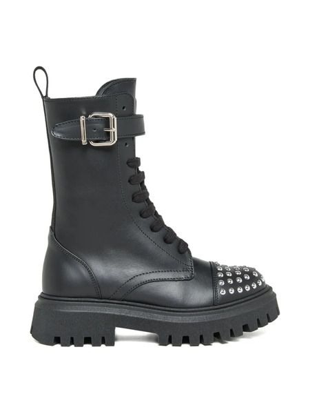  Marni Kids Studded Leather Boots - Black 