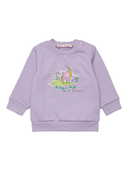  Marni Kids Unicorn-graphic Sweatshirt - Purple 