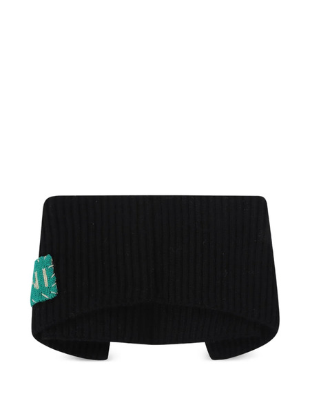  Marni Knit Logo-patch Scarf - Black 