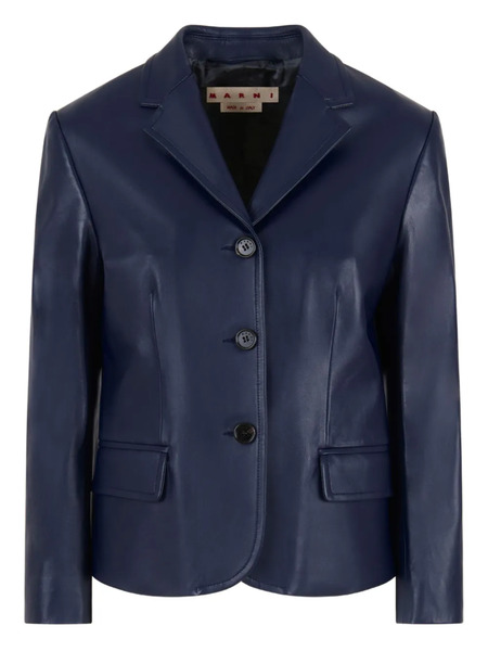  Marni Leather Blazer - Blue 
