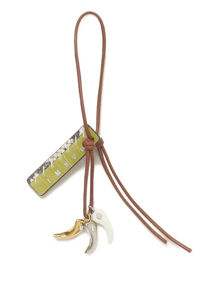  Marni Leather Knotted Keyring - Brown 