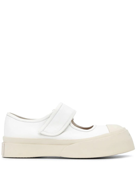  Marni Leather Mary Jane Sneakers - White 