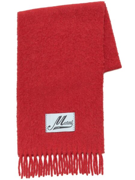  Marni Logo-appliqué Scarf - Red 