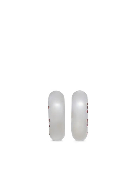  Marni Logo-embellished Hoop Earrings - Silver 