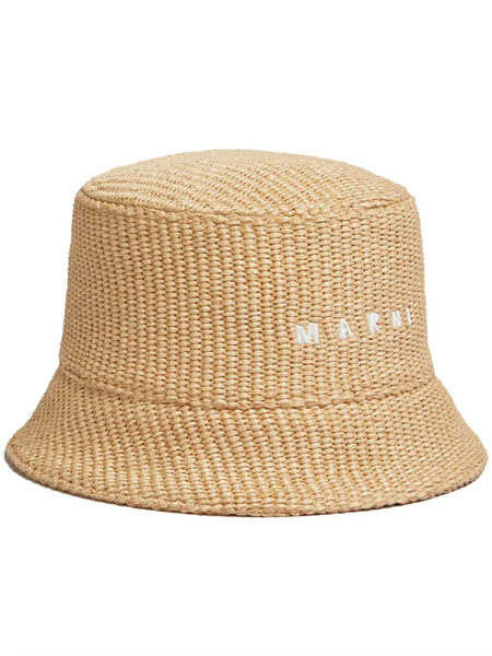  Marni Logo-embroidered Bucket Hat - Neutrals 