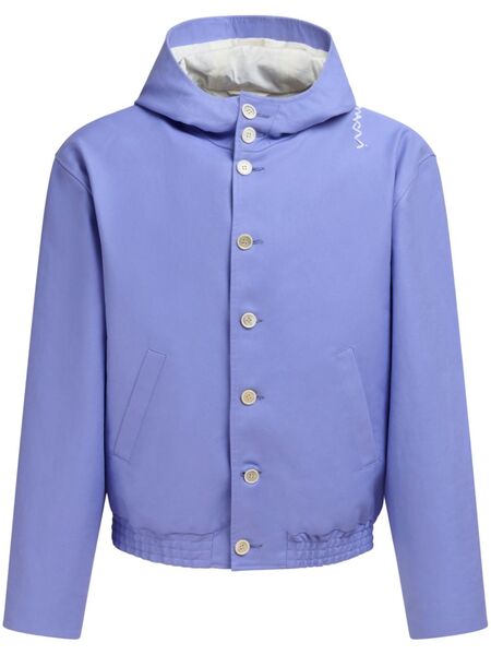  Marni Logo-embroidered Hooded Jacket - Purple 