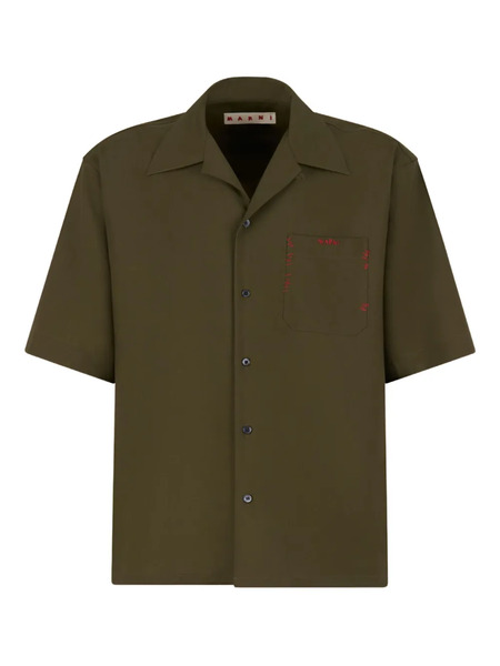  Marni Logo-embroidered Short-sleeve Shirt - Green 