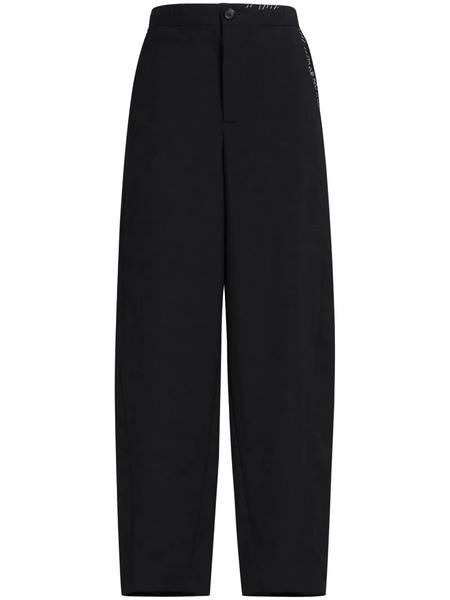  Marni Logo-embroidered Tapered Trousers - Black 