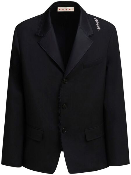  Marni Logo-embroidered Wool Blazer - Black 
