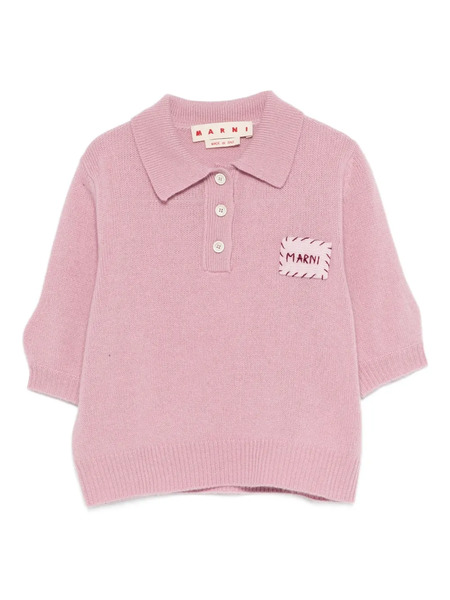  Marni Logo-patch Polo Top - Pink 