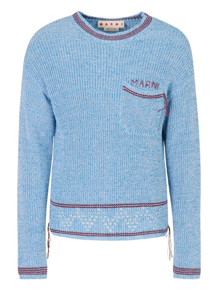  Marni Logo Pocket Sweater - Blue 