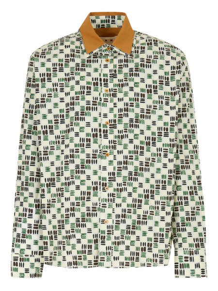  Marni Long-sleeves Printed Shirt - White 