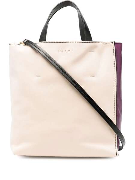  Marni Museuo Colour-block Tote Bag - Neutrals 