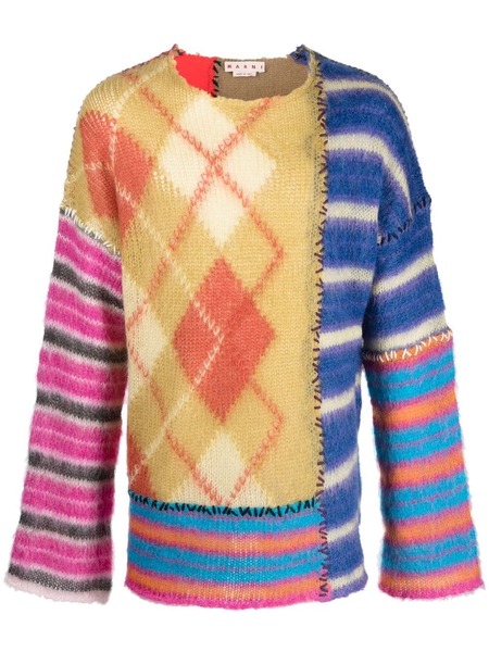  Marni Oversized Patchwork Jumper - Blue 