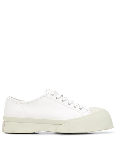  Marni Pablo Leather Flatform Sneakers - White 